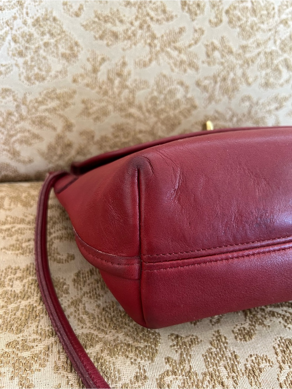 Vintage COACH red Quincey bag 9919 - Picture 9 of 10